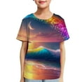 thumbnail image 2 of AINIYS 4 Years Kids Summer Tops Trendy Children Clothes Casual Loose Little Boys Tees Fashion Short Sleeve T-Shirt Tie Dye Gradient Color Crewneck Multicolor, 2 of 4