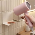 thumbnail image 7 of No-Drill Hair Dryer Wall Mount with Storage Bucket, Wood and Metal Bathroom Organizer for Dryer and Combs, Space-Saving Vanity Shelf in Natural Wood Style, 7 of 7