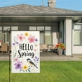 thumbnail image 3 of AMHNF Hello Spring Floral Bird Linen Garden Flag for Spring Summer Home Outdoor Garden Yard Door Decor 12x18 inch, 3 of 5