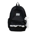 thumbnail image 2 of CUZIBR Girls Star Moon Floral Print Backpack Lace Trim Front Pocket Cute School Bag Lightweight Daypack For Youth Students Daily School Outdoor Travel, 2 of 4