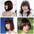 thumbnail image 4 of Maytalsory Extension de Cheveux pour Femmes, Frange Sans Couture, Perruque Invisible avec Clip, Fibre Résistante aux Hautes Températures, Couvre-Chef pour Cheveux Clairsemés, Brun Foncé, 4 of 6