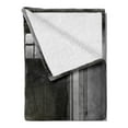 thumbnail image 2 of Industrial Soft Flannel Fleece Blanket, Enter of an Old Factory Building from 50s Broken Rusty Door Empty Storage Photo, Cozy Plush for Indoor and Outdoor Use, 50" x 60", Grey Brown, by Ambesonne, 2 of 5