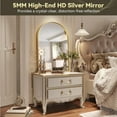 thumbnail image 4 of 22x30 Inch Arched Wall Mirror with Brushed Gold Metal Frame for Bathroom, Bedroom, Living Room, 4 of 10
