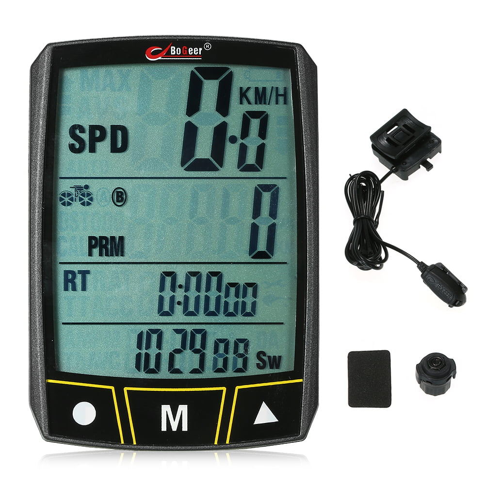 Great-hyc Mountain Bike Odometer Blue Luminous Stopwatch Bicycle Computer Bike Speedometer with Backlight LCD Display Battery Powered 