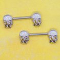 thumbnail image 2 of Pierce2GO Silver Opal Jellyfish Nipple Rings, 316L Steel - 14 Gauge - 9/16" Barbell (2 Pack) Body Jewelry Women, 2 of 3