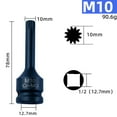 thumbnail image 1 of BTOER 3Inch M5-M19 1/2Inch Drive Wrench Socket Adapter 12 Point Socket Screwdriver Bit Home DIY Repair Hand Tool Accessories, 1 of 9