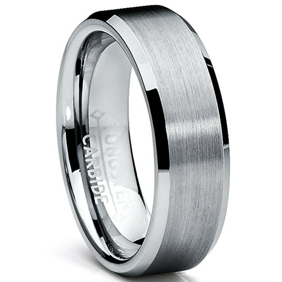 Metal Masters Mens 6mm High-Polish Matte Finish Tungsten Ring Bands