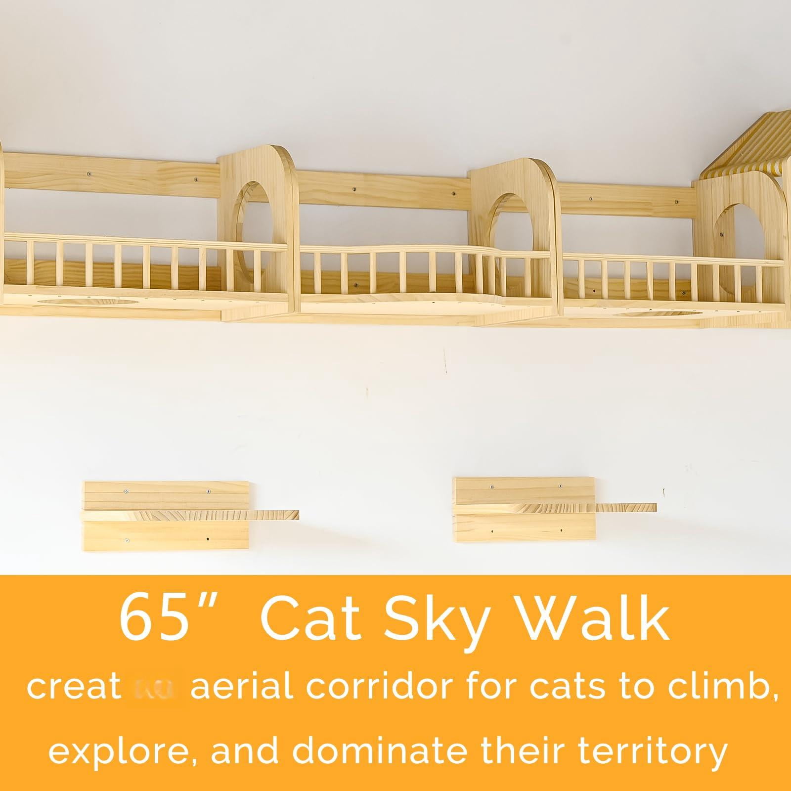 Cat Wall Shelves And Furniture Set With Condos  Perches Bridge Ladders Sisal Posts - Steps Houses For Cats (d)