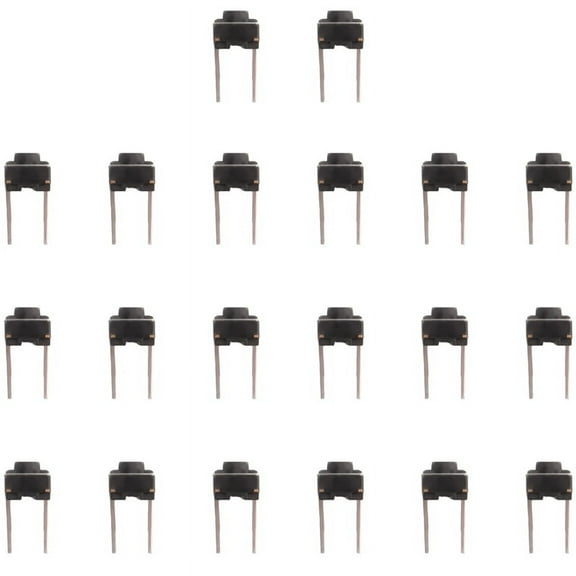 20 Pcs 6x6x5mm Momentary Tactile Tact Push Button Switch 2 Pin DIP Through Hole