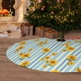 thumbnail image 6 of Lsque Blue White Striped Sunflower Print Christmas Tree Skirt, Tree Skirt with Ties or Velcro, Perfect for Holiday Decorations, Halloween, and New Year-48", 6 of 7