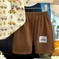 thumbnail image 4 of Ulanda Kids Toddler Boy Clothes Outfits Bear Print Tee + Plaid Shorts 2 Pieces Summer Shorts Set (Beige, 7-8 Years), 4 of 4