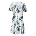 thumbnail image 5 of XUNKUSGA Summer Dresses for Women 2025 Short Sleeve Deep V Neck Mini Dresses Fashion Floral Print Tummy Control Beach Sundresses, 5 of 7