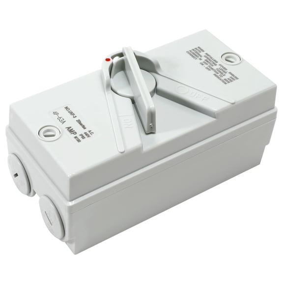 Enclosed Motor Disconnect Switch, 4Pole 63A IP66 Waterproof Switches, Fit for Generator Boat and Welding 440V Heavy Duty Disconnect Breaker Box
