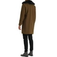 thumbnail image 3 of Lars Amadeus Overcoat for Men's Double Breasted with Detachable Faux Fur Collar Winter Trench Coat, 3 of 4