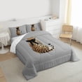 thumbnail image 3 of Homewish Teens Cartoon Bow Knot Leopard Full Size Comforter Sets 3-Piece,Kawaii Jungle Animal Cheetah Bedding Comforter Set,Brown Black Lightweight Bedding Sets,Lightweight Room Decor,Reversible, 3 of 8