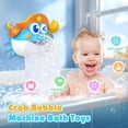 thumbnail image 3 of Juguetes de baño Cangrejo Juguetes de baño para bebés Máquina de burbujas de baño iluminada con luz RGB colorida Gran regalo de cumpleaños para niños y niñas Juguete para niños de 1 a 3 años de 4 a 8, 3 of 5
