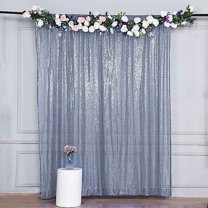 BalsaCircle 8 feet x 8 feet Dusty Blue Sequin Backdrop Curtain Wedding Party Photobooth Decorations