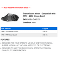 thumbnail image 2 of Transmission Mount - Compatible with 1993 - 2002 Nissan Quest 1994 1995 1996 1997 1998 1999 2000 2001, 2 of 2