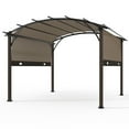 thumbnail image 6 of COOS BAY 11.4 x 11.4 Outdoor Retractable Patio Pergola Heavy-Duty Steel Brown Pergola with Sun Shade Canopy, Brown, 6 of 6