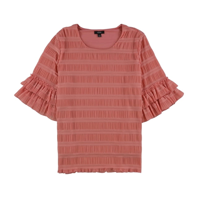 Alfani Blusa con volantes texturizados para mujer, rosa, grande
