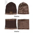 thumbnail image 6 of GustaveDesign 2 Pieces Kids Winter Warm Knitted Hat and Scarf, Knit Beanie Cap Fleece Lining Thick Knit Skull Cap for Boys and Girls "Brown", 6 of 7