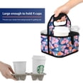 thumbnail image 4 of Beautyflier Reusable Insulated Coffee Cup Carrier, Portable Drink Holder with Handle Organizer Tote Bag, Bougainvillea, 4 of 6