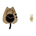 thumbnail image 1 of Reloj de pared,Reloj de pared decorativo con forma de gato para sala de estar silenciosa,Reloj de pared de madera,decoración moderna,Escultura de estatua,Estatuas y figuras de gestos con los, 1 of 8