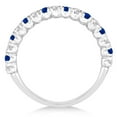 thumbnail image 2 of Blue Sapphire and Diamond Wedding Band Anniversary Ring in 14k White Gold (0.75ct), 2 of 3