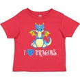 thumbnail image 3 of Inktastic I Love Dragons with Cute Blue Dragon Boys or Girls Toddler T-Shirt, 3 of 5