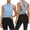 Light Blue, variant on Womens Workout Shirts Open Back Cropped Yoga Tank Tops Backless Sleeveless Shirt Going out Gym Clothes