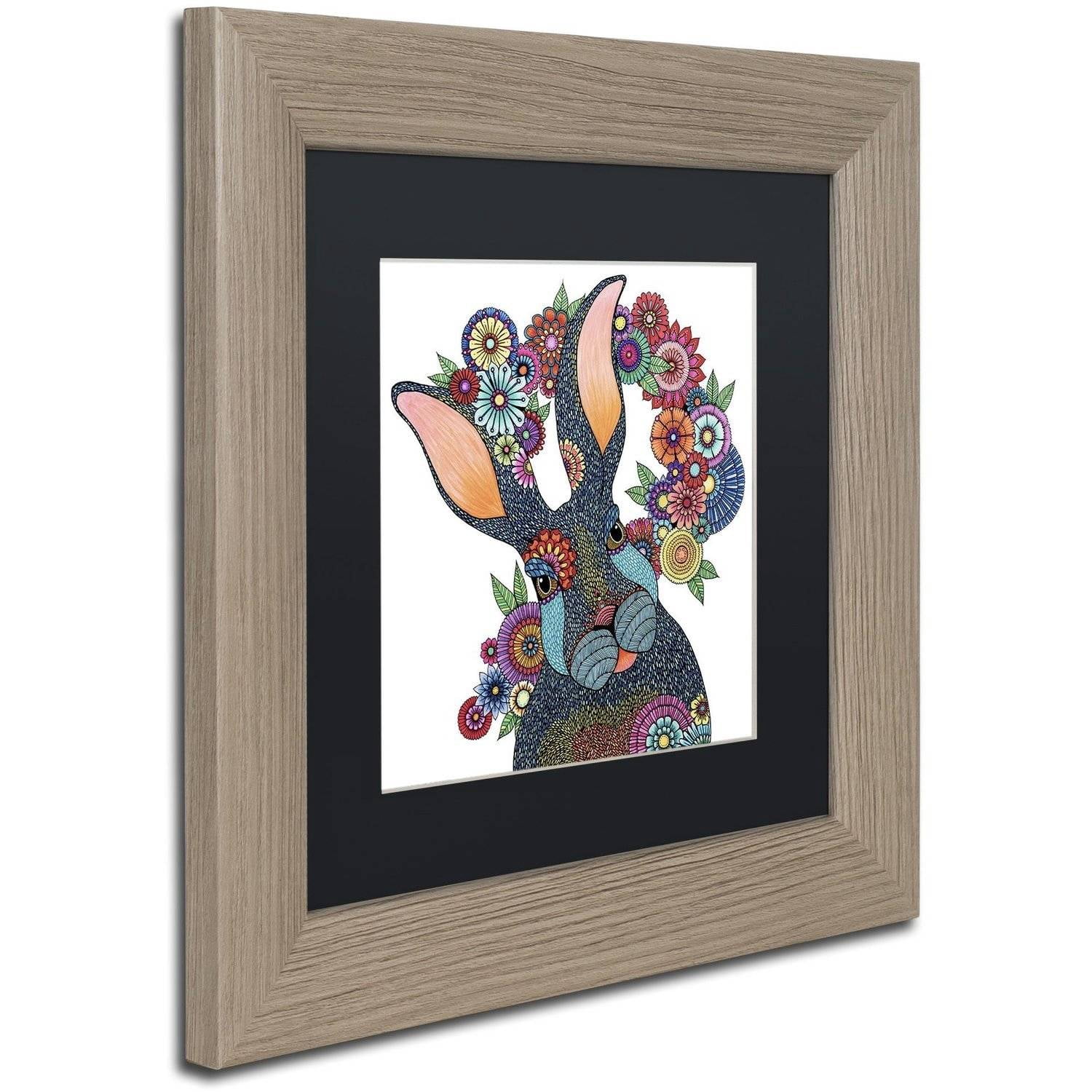 Trademark Fine Art "Mr. Rabbit" Canvas Art by Hello Angel, Black Matte, Birch Frame