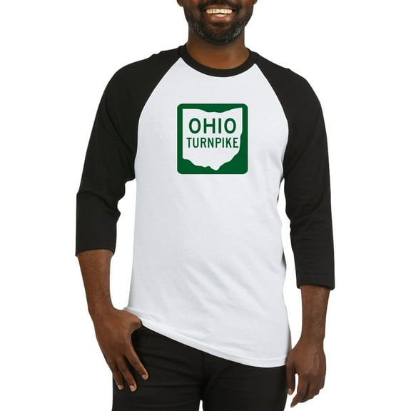 CafePress - Ohio Turnpike Baseball Jersey - Cotton Baseball Jersey, 3/4 Raglan Sleeve Shirt