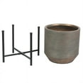thumbnail image 5 of LuxenHome 2-Piece Weathered Copper MgO Round Planters with Metal Stand, 5 of 10