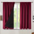 thumbnail image 1 of Cortinas opacas BGment de 45 cm de longitud, 2 paneles, rojo burdeos, 1 of 8