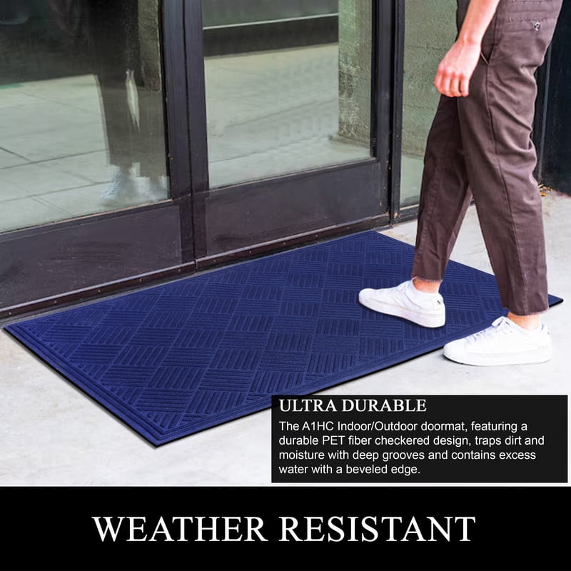 A1HC New Durable and Versatile Polypropylene Rubber Door Mat All Weather Inside Outside Door Mat Easy to Maintain for Entrance Back Doors, Patio, Garage 36" x 60"