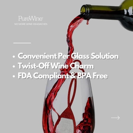 PureWine Wand Technology Histamine and Sulfite Filter, Purifier Alleviates Wine Allergies, Stir Stick Aerates Wine, from Grand Fusion.