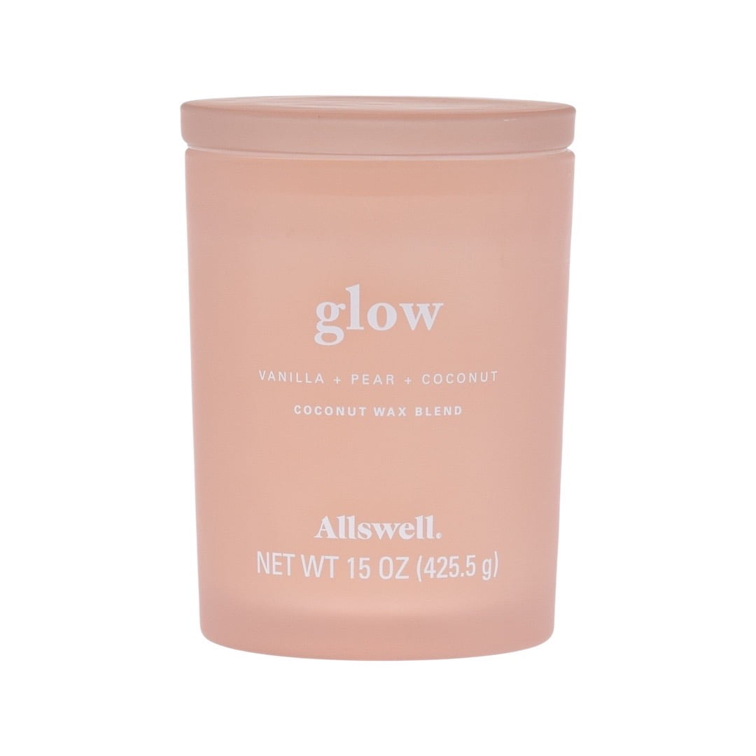 Allswell | Glow - Pink (Vanilla + Pear + Coconut) 15oz Scented 2-Wick Spa Candle