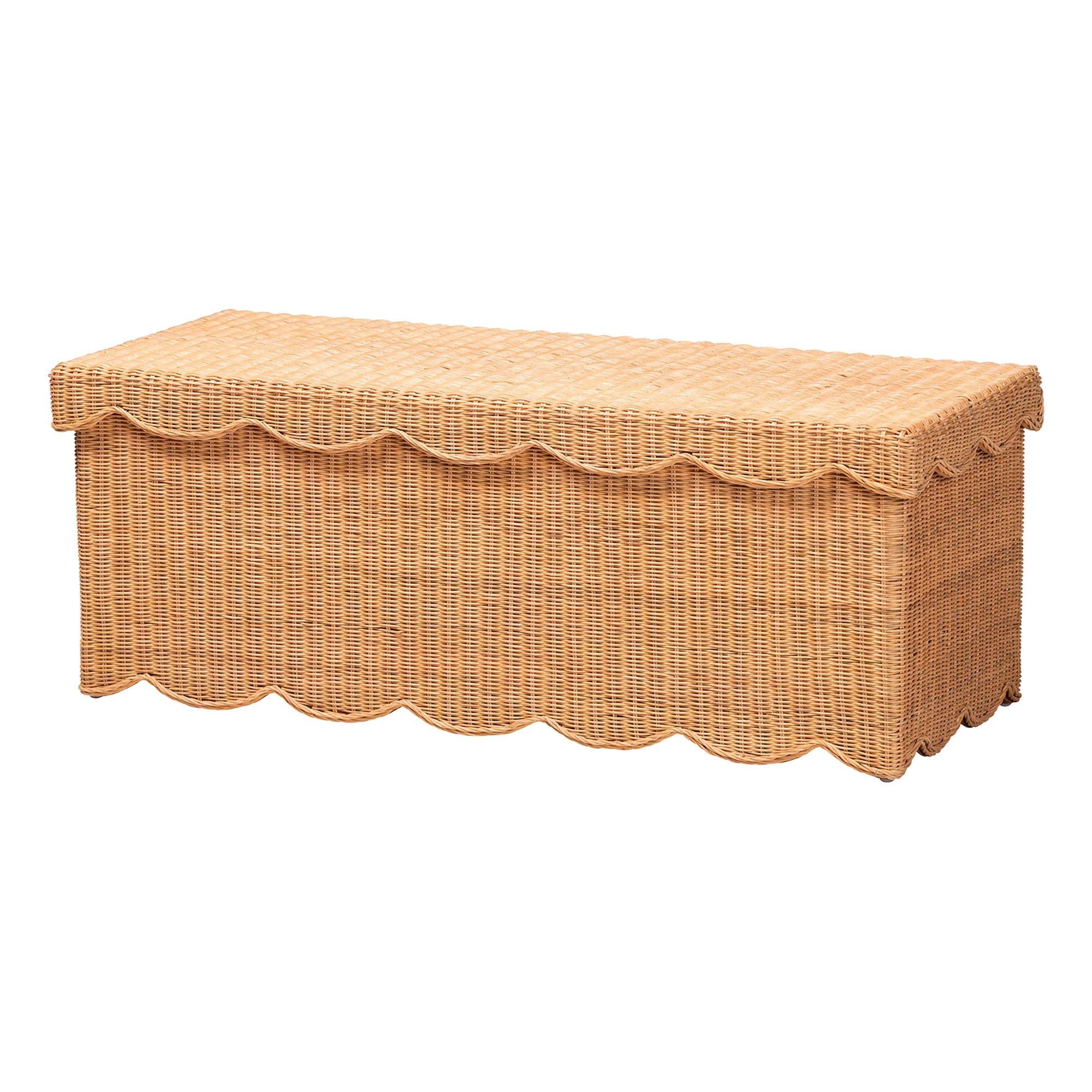 bali & pari Yoselin Boho Storage Bench, Light Honey