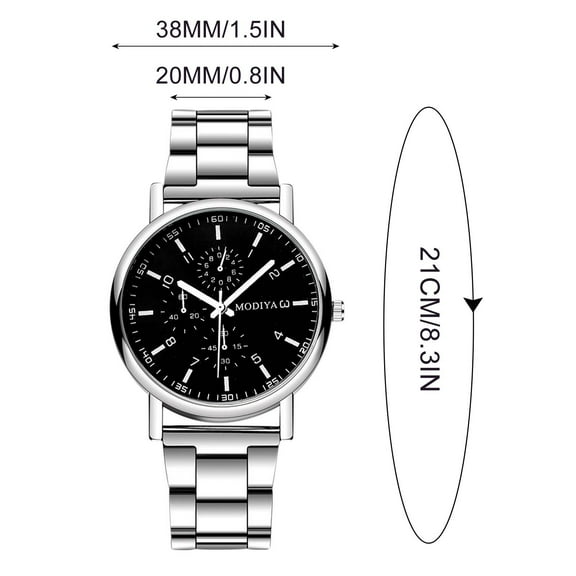 Ashosteey Watch for Men Business Dress Diamond Analog Quartz Date Luxury Classic Fine Business Casual Watch Calendar Week Analog Quartz Watch for Men