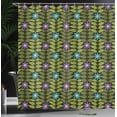 thumbnail image 3 of Ambesonne Flowers Shower Curtain, Blue and Purple Blossoms, 69"Wx75"L, Charcoal Grey and Multicolor, 3 of 4