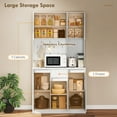 thumbnail image 4 of HOMCOM Armoire de Garde-Manger 71 Pouces, Armoire de Rangement avec Station de Recharge, Blanc, 4 of 10