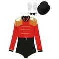 thumbnail image 4 of TiaoBug Women Ringmaster Lion Tamer Costume Tassel Circus Ringleader Bodysuit Jumpsuit Cosplay Outfits Red XXL, 4 of 7