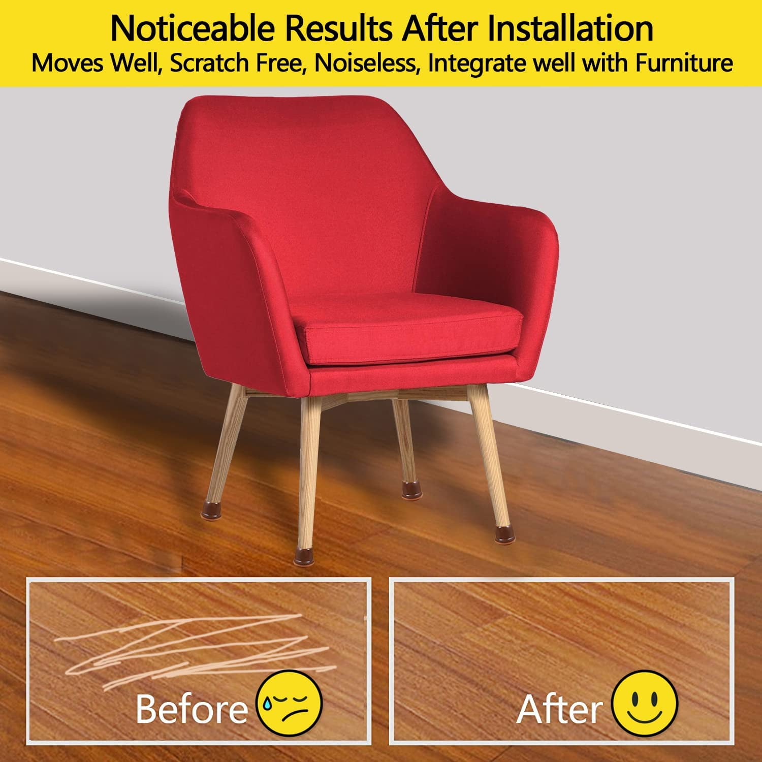 Square silicone chair leg protectors best sale