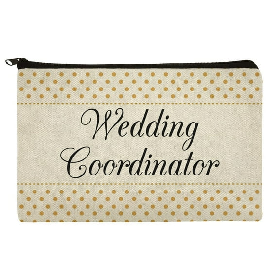 Wedding Coordinator Planner Elegant Polka Dots Makeup Cosmetic Bag Organizer Pouch