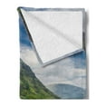 thumbnail image 2 of Scotland Soft Flannel Fleece Throw Blanket, Footpath into the Highland Vertical Shot Landscape Fluffy Clouds Dull Sky, Cozy Plush for Indoor and Outdoor Use, 50" x 70", Multicolor, by Ambesonne, 2 of 5