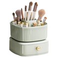 thumbnail image 1 of Square Makeup Organizer with Drawer 5 Slots Cosmetic Display Case (White), 1 of 6