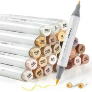 24 Ohuhu Skin Tone Markers Brush & Fine Tip Alcohol Based Markers Gifts-Honolulu B