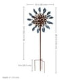 thumbnail image 4 of Sunnydaze Whirling Petals 48" Blue and Brown Solid Iron Wind Spinner, 4 of 7