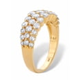 thumbnail image 2 of PalmBeach Jewelry Round Cubic Zirconia Triple-Row Anniversary Ring 1.60 TCW in Gold-Plated or Platinum-Plated Sterling Silver, 2 of 5