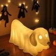 thumbnail image 3 of Dachshund Ghost Night Light, Glowing Halloween Dog Figurine, Cute Spooky Bedroom Decor, French Inspired Statue, Quirky Home Accent Lamp, 3 of 4